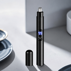 Tondeuse nez rechargeable noire avec capuchon